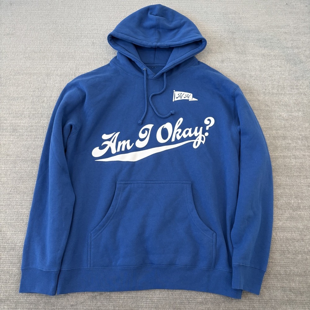 Megan Moroney Hoodie Unisex Large Blue Am I Okay? Pullover Graphic Sweatshirt